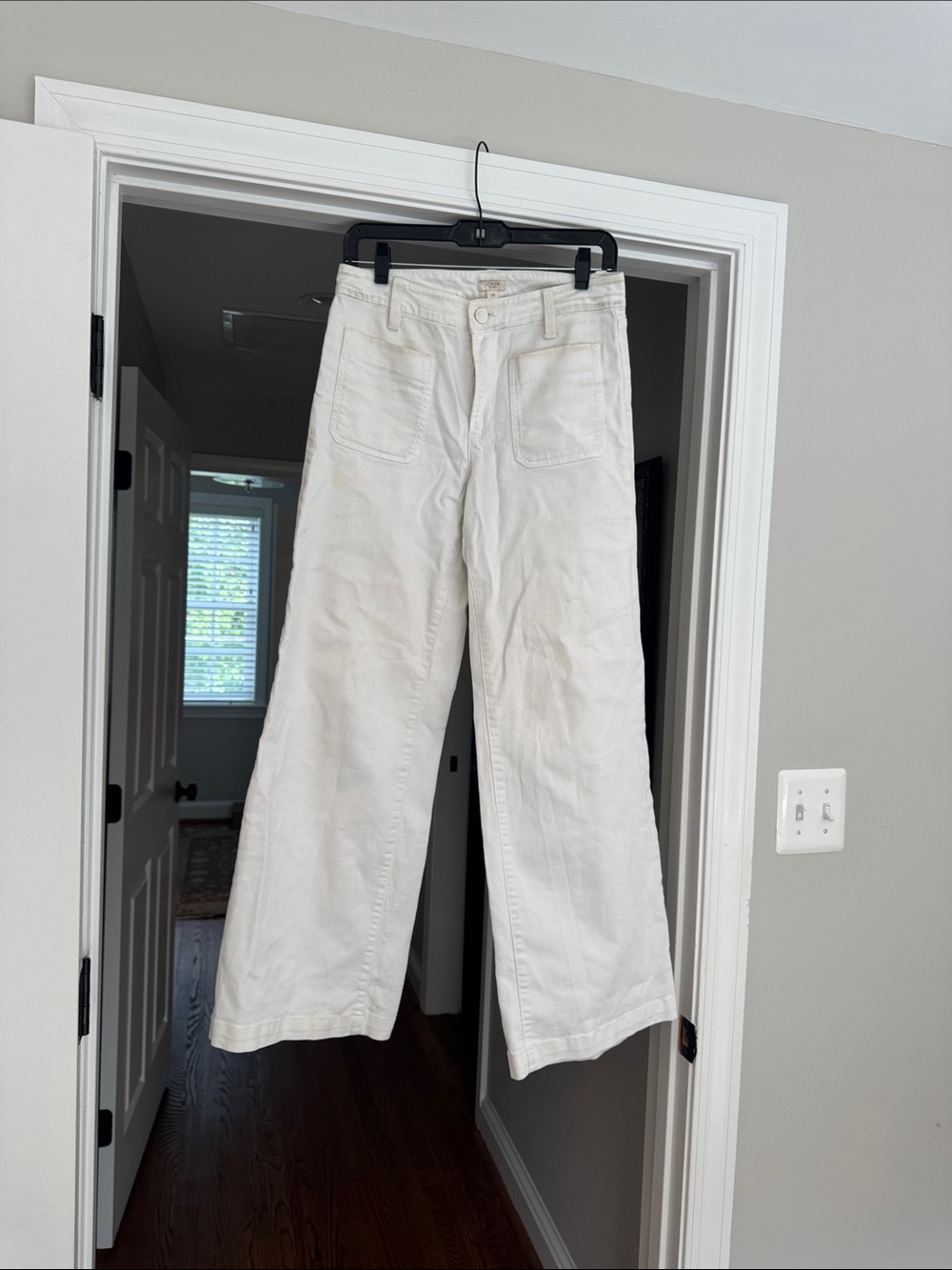 J. Crew Cream Wide-Leg Jeans